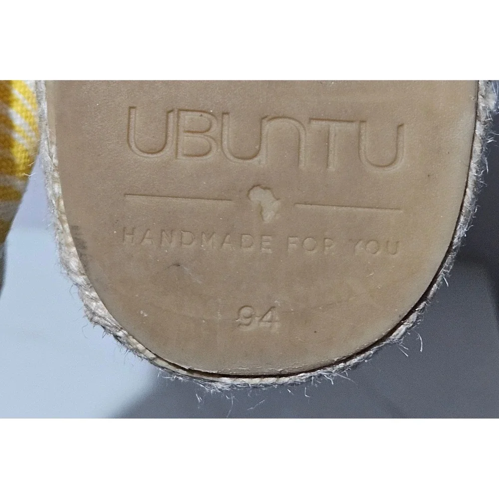 Ubuntu Life Mens 11 Yellow Tropical Palm Leaf Canvas Espadrille Slip On Flats